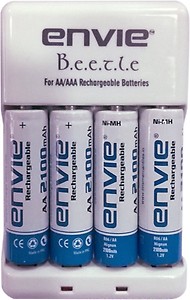 Envie Envie Beetle Charger ECR 20+4xAA 2100 Battery Camera Battery Charger  (White) price in .