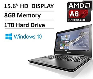Lenovo G50 15.6-Inch Flagship Laptop (AMD Quad-Core A8 Processor up to 2.4GHz, 8GB RAM, 1TB HDD, AMD Radeon R5, DVD Drive, WLAN, Bluetooth, USB 3.0, Windows 10) price in India.