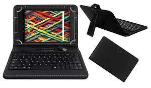 ACM USB Keyboard Case Compatible with Micromax Fantabulet F666 Tablet Cover Stand Study Gaming Direct Plug & Play - Black price in India.