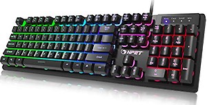 NPET Professional New Colorful Illuminated Backlight USB Wired Ergonomic For PC Gaming Backlit Keyboard Led Desktop price in India.