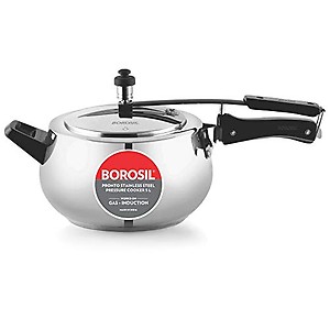 Borosil Pronto Induction Base Stainless Steel Inner Lid Pressure Cooker 5L price in India.