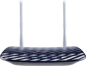 TP-Link AC750 Dual Band Wireless Cable Router, 4 10/100 LAN + 10/100 WAN Ports, Support Guest Network and Parental Control, 750Mbps Speed Wi-Fi, 3 Antennas (Archer C20) Blue, 2.4 GHz price in India.