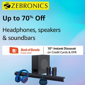 Up to 70% off on Zebronics Headphone, Speaker and Soundbars
