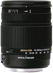 SIGMA 18 - 250 mm F3.5-6.3 DC Macro OS for Nikon Digital SLR Lens  (Black) price in India.