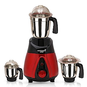 Rotomix NBTLBR21 600-Watt Mixer Grinder with 3 Jars (1 Wet Jar, 1 Dry Jar and 1 Chutney Jar) - Red Make in India (ISI Certified) price in India.