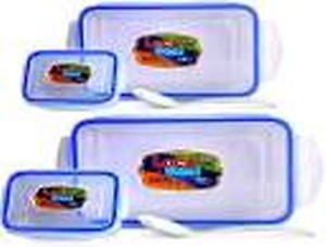 SKI Homeware Plastic Lock N Seal Lunch Box, 800ml and 550ml (Transparent) - Pack of 2 price in India.