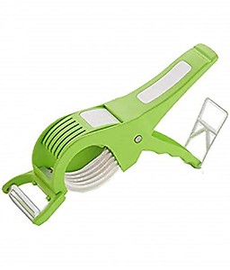 Generic Multipurpose 3 in 1 Veg Cutter Cum Bottle Opener | Plastic Vegetable Cutter | Slicer and Peeler with Smart Locking System price in India.