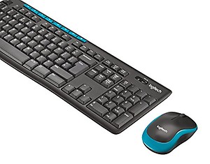 Logitech MK275 USB Wireless Keyboard and Mouse Set for Windows, 2.4 GHz Wireless, Compact Wireless Mouse, 8 Multimedia & Shortcut Keys, 2-Year Battery Life, PC/Laptop - Black price in India.