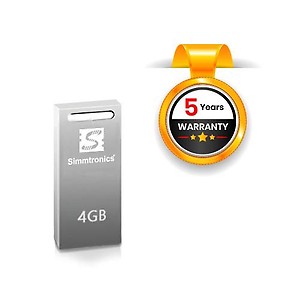 Simmtronics 4 GB Flash Drive USB 2.0 Pendrive Metal Body for Laptop and Computer price in India.
