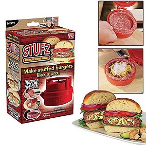 CruX Stufz Stuffed Burgers Patty Maker Hamburger Meat Press Machine Kitchen Cookware (Red) price in India.