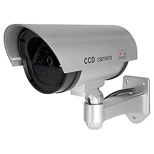 R RUNILEX Dummy Security Bullet Camera with No Video Capture Resolution and No Alert Fake CCTV Camera for Indoor Outdoor Home & Office (Silver Color) price in India.