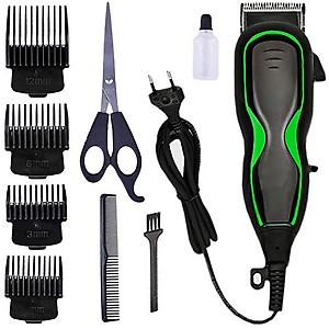 Kemei Adjustable Electric professional hair clipper 12W AC220 - 240V with four attachment Comb Electric Hair Clipper Trimmer 0 min Runtime 4 Length Settings  (Multicolor) price in India.