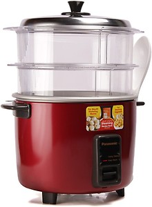Panasonic SR-WA18H (SS) Food Steamer, Rice Cooker  (1.8 L, Red) price in India.