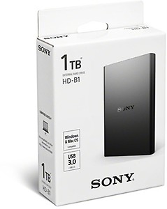 Sony HD-B1 1 TB Portable External Hard Drive Black price in India.