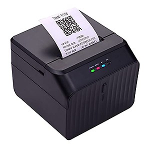 Desktop 58mm Thermal Receipt Printer Wired Barcode Printer USB BT Connection with 2 Rolls Par Inside Support ESC/POS Command Compatible with Windows iOS for Surmarket Store Restaurant price in India.