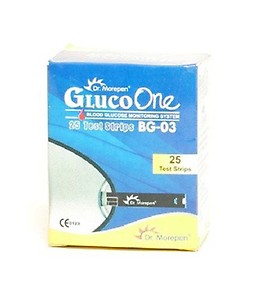 Dr. Morepen BG-03 Blood Glucose Test Strips, Pack of 25(No Glucometer) price in India.