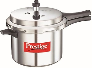 Prestige Popular 5L stainless steel pressure cooker(outer lid)|Ideal for 5-7 person|Gas & induction compatible|Controlled Gasket-Release System|5 years warranty price in India.