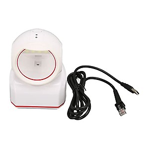 Barcode Scanner 1D, QR Barcode Reader ABS Material 617nm Red LED Plug and Play for Supermarkets price in India.