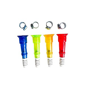 Good Feel Pvc Water tap hose connector/rubber pipe jointer/pipe nozzle chilam 1/2 inch with Adjustable hose spring clip clamp for washroom, kitchen,home, garden use - Set of 4 (color may vary) price in India.