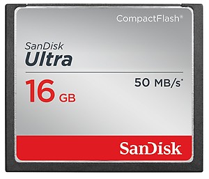 SanDisk Ultra 16GB CompactFlash Memory Card Speed Up To 50MB/s price in India.