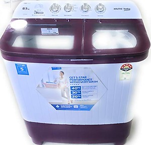 VOLTAS beko 8.5 kg 5 Star Semi Automatic Washing Machine with IPX4 Control Panel (WTT85DBRG, Burgundy) price in India.