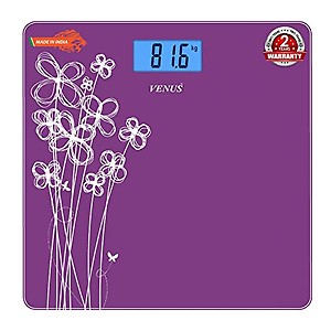 Venus (India) Purple Personal Electronic Digital LCD Weight Machine Body Fitness Weighing Bathroom Scale Weight Machine with Back Light price in India.