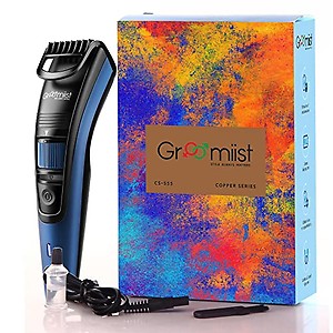 Groomiist CS-555 Corded & Cordless Beard Trimmer for Men (Blue & Black Matte Shinny Finish) price in India.