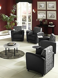 OFM Interplay Series Upholstered Guest/Reception Chair, Nickel/Black, Bronze Tablet price in India.