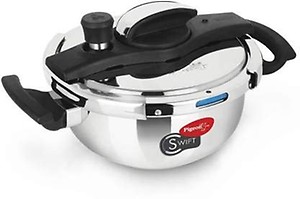 Pigeon By stovekraft Swift Stainless Steel kadai Pressure Cooker with Induction Base 3 Litre price in India.