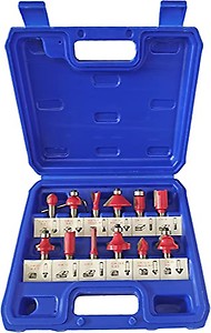 Dumdaar 8 mm 12 PCS Multi Shapes Router/Trimmer Router Bits Set Professional Shank for Woodworking Tools price in India.