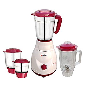 Activa Pluto Pro Plus Mixer Grinder 20 MM Heavy Duty Motor 650W, 4 Jar (Red & White) With 2 Year Warranty price in India.