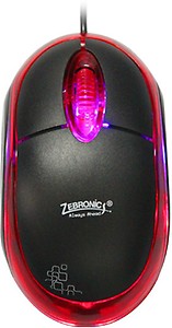 ZEBRONICS ZEB-M05 Plus Wired Optical Mouse  (USB, Black & Red) price in India.
