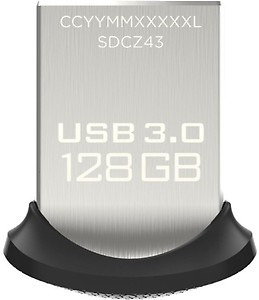SanDisk Ultra Flair 128 GB USB 3.0 Pen Drive (Black, Metal) price in India.