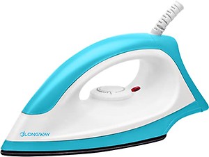 Longway Kwid Light Weight Non-Stick Teflon Coated Dry Iron, Electric Iron for Clothes | 1 Year Warranty| (1100 Watt, Blue) price in India.