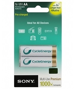 Sony NH-AA-B2KN Rechargeable Ni-MH AA size Pack Of Two Battery pack (2100mAh) price in India.