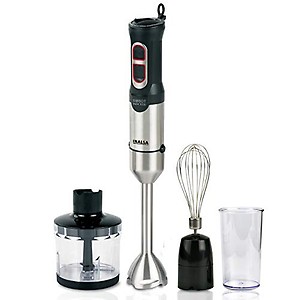 INALSA Hand Blender 1000 Watts with Chopper, Whisker| Variable Speed & Turbo Speed Function|100% Copper Motor|1Liter|Low Noise |Anti-Splash Technology|Home&kitchen|2 Year Warranty (Robot Inox 1000E) price in India.
