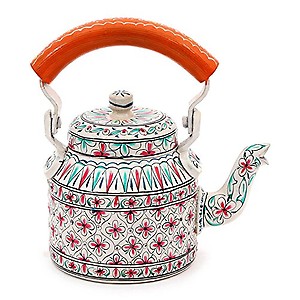 Kaushalam Hand Painted Tea Pot Colourful Handicraft Kettle Antique Kettle Showpiece Desi Chai Kettle for Café Home Kitchen Table, 750ml price in India.