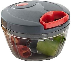 Linux4You Handy Mini Plastic Chopper with 3 Blades- Black,Grey (650 ml) price in India.