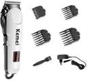 Kemei KM809A LCD DISPLAY rechargeable professional Hair Trimmer Trimmer 65 min Runtime 4 Length Settings  (White) price in India.