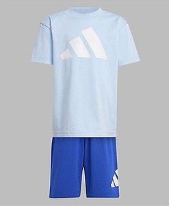adidas Essentials T-Shirt With Short Sleeves And Shorts Set - Blue Freeoffer