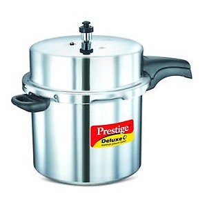 Prestige Deluxe Plus Induction Base Aluminium Outer Lid Pressure Cooker, 12 Litres, Silver, 12 Liter price in India.