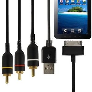 AV & USB CABLE FOR SAMSUNG GALAXY TAB P1000 TABLET "WATCH VIDEO & IMAGES ON TV" price in India.