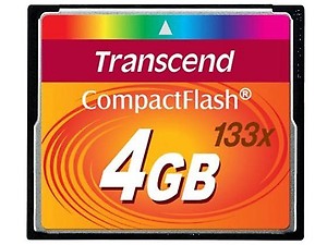 Transcend 4GB 133x Ultra Speed Compact Flash Card (TS4GCF133) price in India.