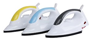QUBA I-184 Dry Iron 1000 Watt Advance Soleplate and Anti-Bacterial German Coating Technology (ISI Certified) (184 Yellow Iron) price in India.