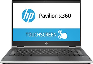 HP Pavilion x360  (Core i3-8th Gen/ 4GB/ 1TB/ 35.56 cm (14 Inch) FHD/ Windows 10 MS Office) Thin & Light Laptop 14-cd0076TU (Natural Silver, 1.59 Kg) price in India.