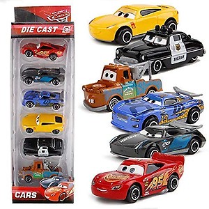 Techno Buzz Deal Pack of 6 Mini Metal Car for Kids, Small Mini Racing Cars Suitable for Children 3 4 5 6 Years Old, Movie Vehicle Racing Cars for Kids Push and Go - Multicolor
