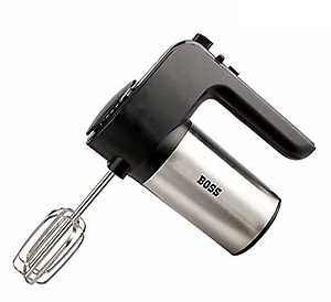 BOSS Whipmix 300 Watt 6 Speed Hand Mixer with 4 Attachments (Powerful Motor, Black) price in India.