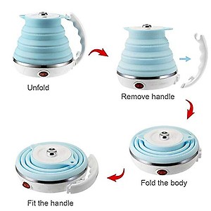 ELECTROPRIME Ultrathin Upgraded Food Grade Silicone Travel Foldable Electric Kettle Boil P3X6 price in India.