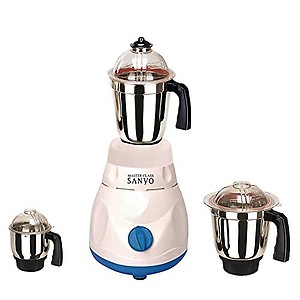 Master Class Sanyo ISI Certified Mixer Grinder with 3 Steel Jars - 1 Large, 1 Medium, and 1 Chutney (Make in India, 750 Watts, Silver) price in India.