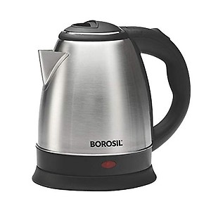 Borosil Rio 1.5 L Electric Kettle, Stainless Steel Inner Body, Boil Water For Tea, Coffee, Soup, Silver price in India.